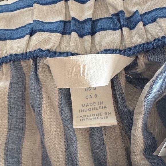 H&M Blue and White Striped Wide Leg Pants - Picture 4 of 8